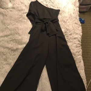 Black one shoulder jumpsuit